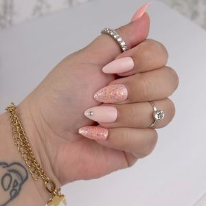 Diamond Pink Pixie || Press on nails